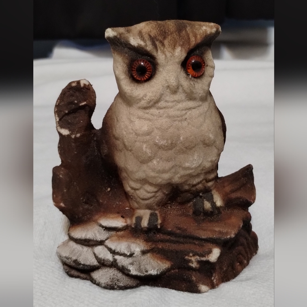 Charming Brown and Cream Owl Accent Decor